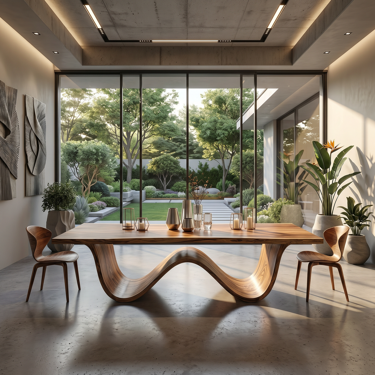 Sculptural Dining Table For Tropical Dining Space