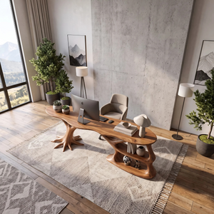Contemporary Sculptural Storage Desk Home Office Studio