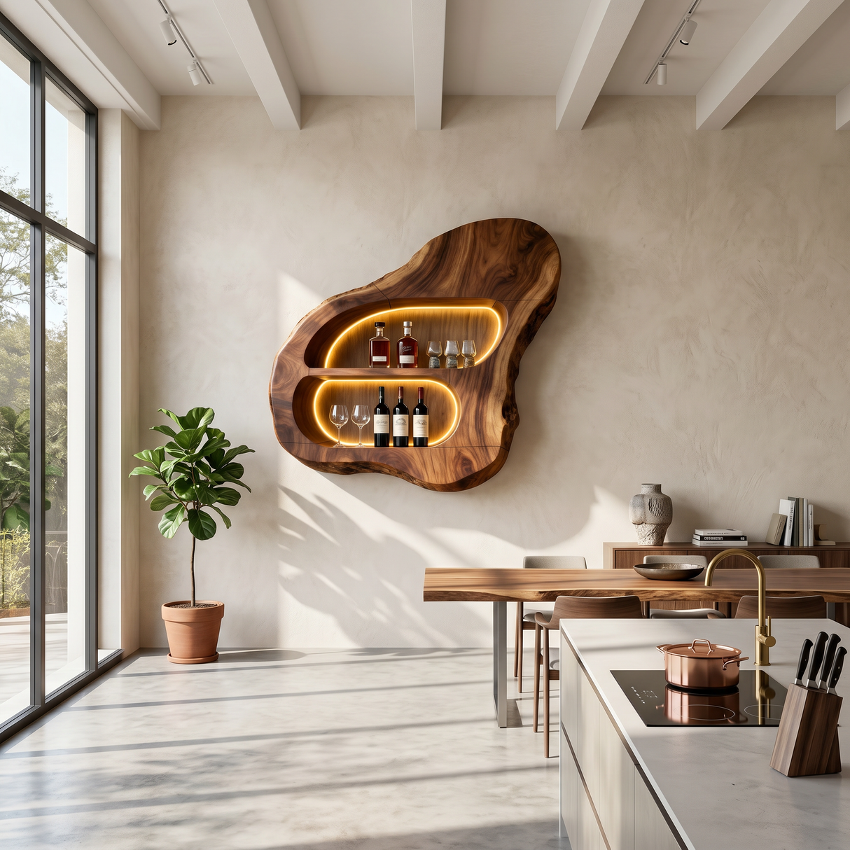 Contemporary Glass Holder Wine Rack Shelf For Dining Room