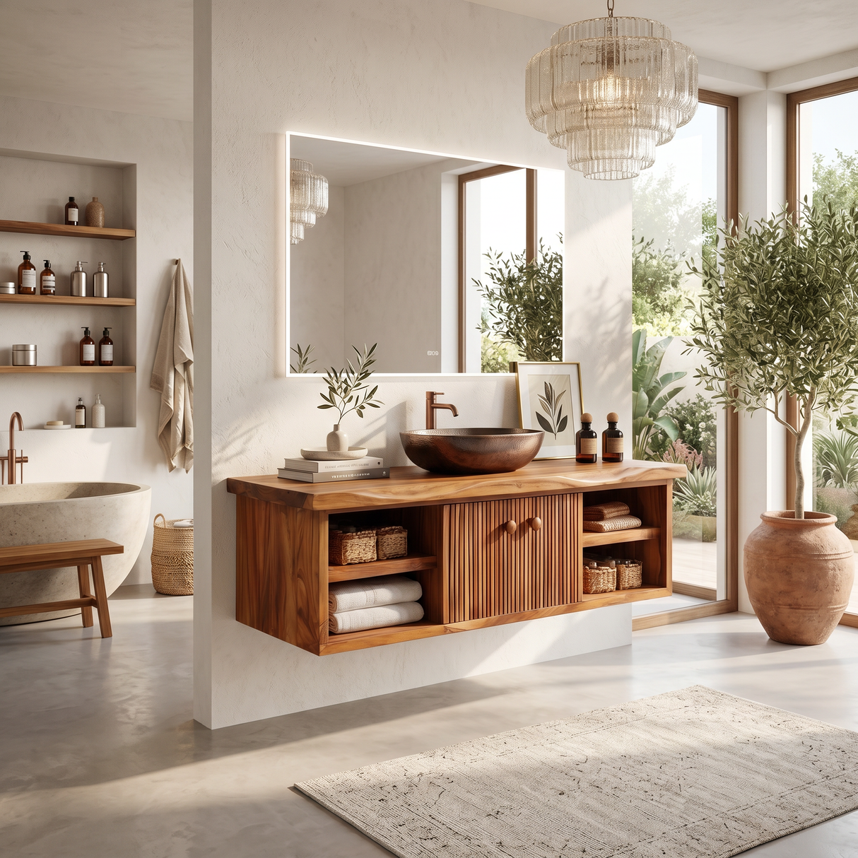 Minimalist Vanity Cabinet Bright Modern Bathroom