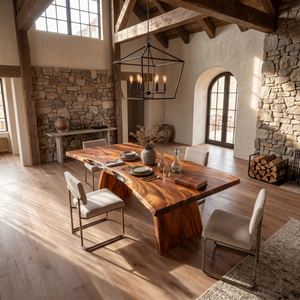 Contemporary Live Edge Dining Table For Entertaining Space