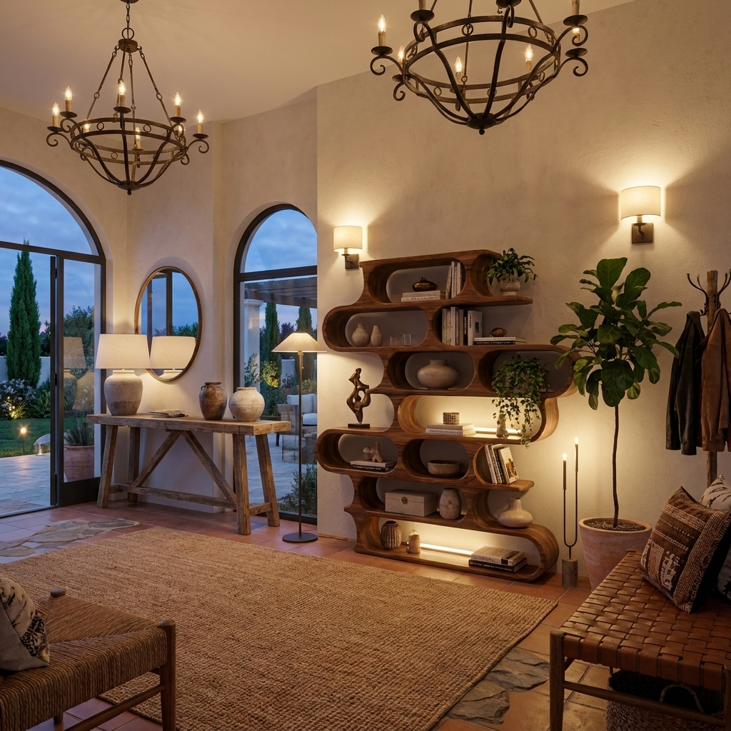 Organic Oval Bookshelf For Living Room Or Creative Studio