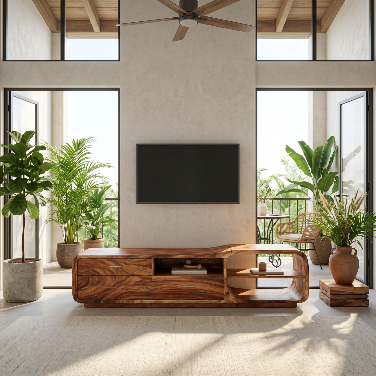 Curved Organic TV Stand Designer Residence