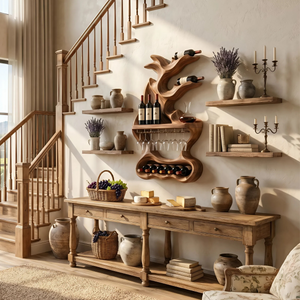 Contemporary Sculptural Wine Organizer For Dining Space