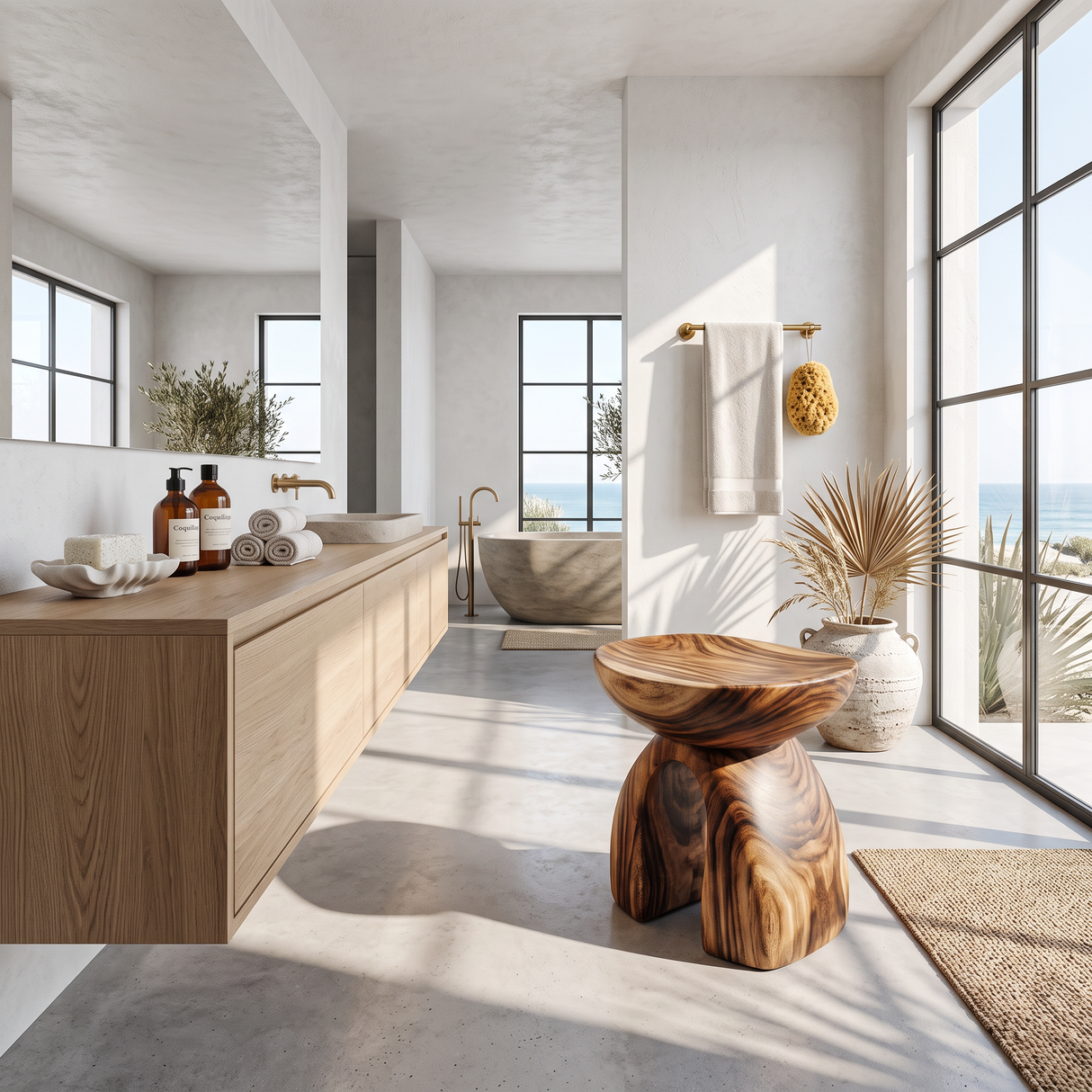 Rustic Shower Bench For Bathroom Seating And Decor