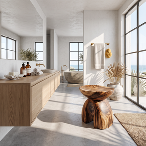 Rustic Shower Bench For Bathroom Seating And Decor