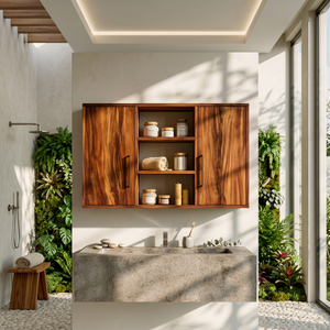 Contemporary Wave Front Bathroom Cabinet Luxury Bathroom