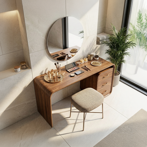 Japandi Vanity Table Walk In Closet Makeup Area Dressing Space
