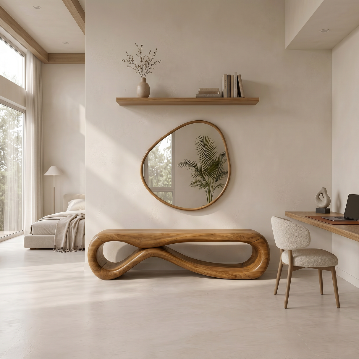 Organic Sculptural Bench Coastal Residence
