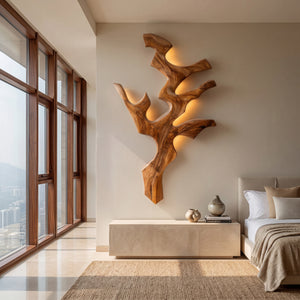 Contemporary Natural Wood Wall Light For Minimalist Bedroom