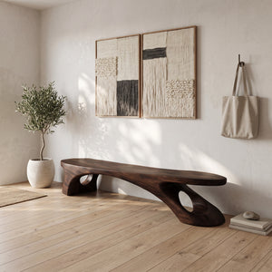 Modern Sculptural Bench With Organic Design For Entryway