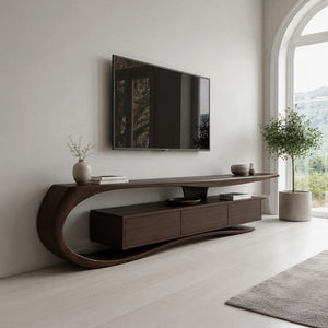 Minimalist Curved TV Console For Living Room