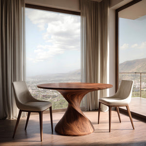 Organic Twisted Sculptural Dining Table For Breakfast Nook