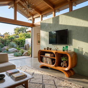 Scandinavian Floating TV Stand For Open Concept Interior