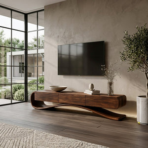 Organic Modern Cantilever TV Console For Living Room Decor