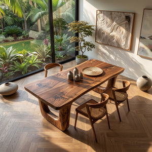 Organic Wooden Dining Table For Dining Room Decor