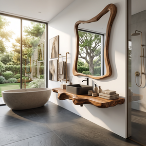 Mid Century Solid Wood Vanity For Sleek Bathroom