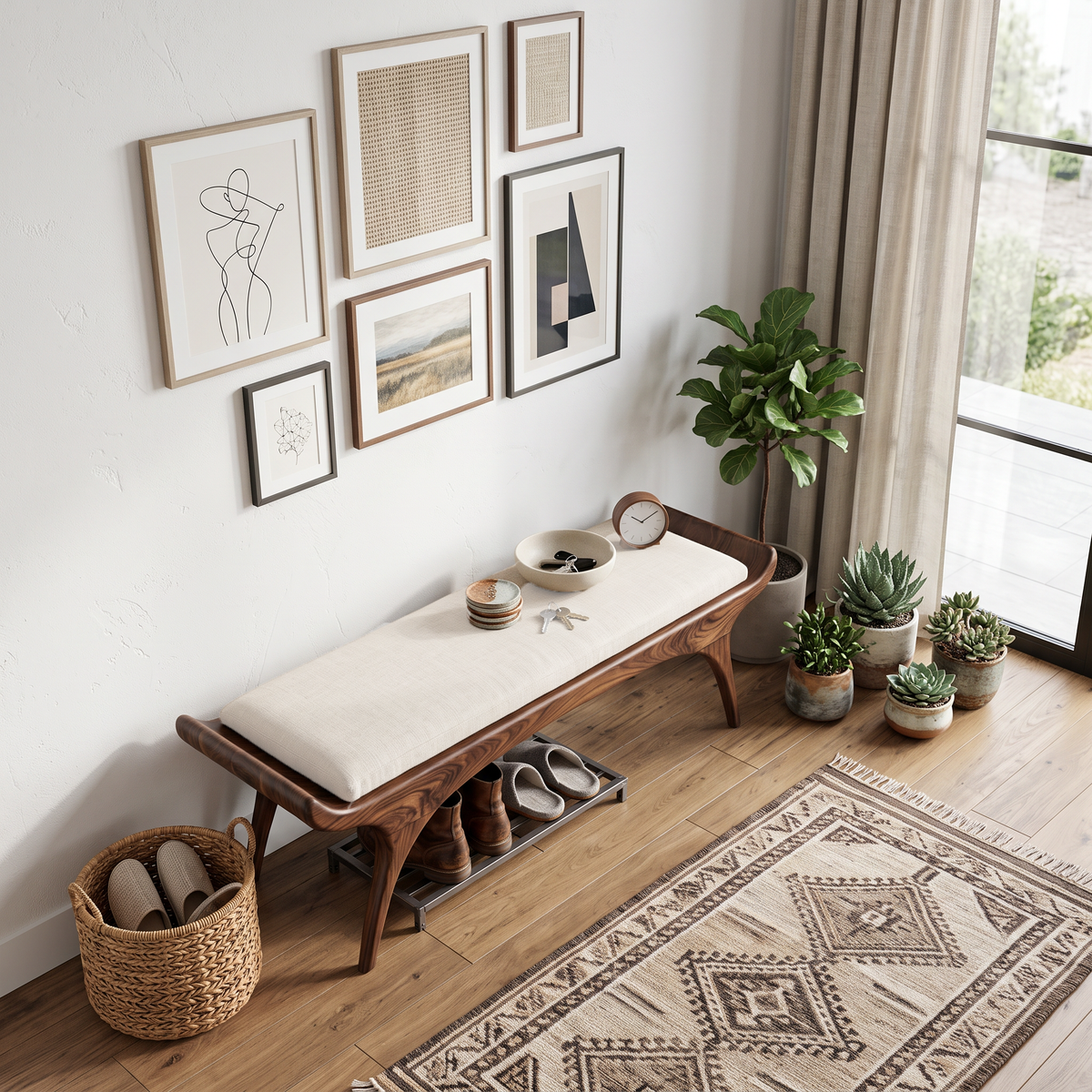 Contemporary Statement Bench For Entryway Or Home Interior