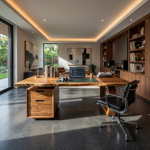 Modern Computer Desk With File Cabinet For Garden View Office