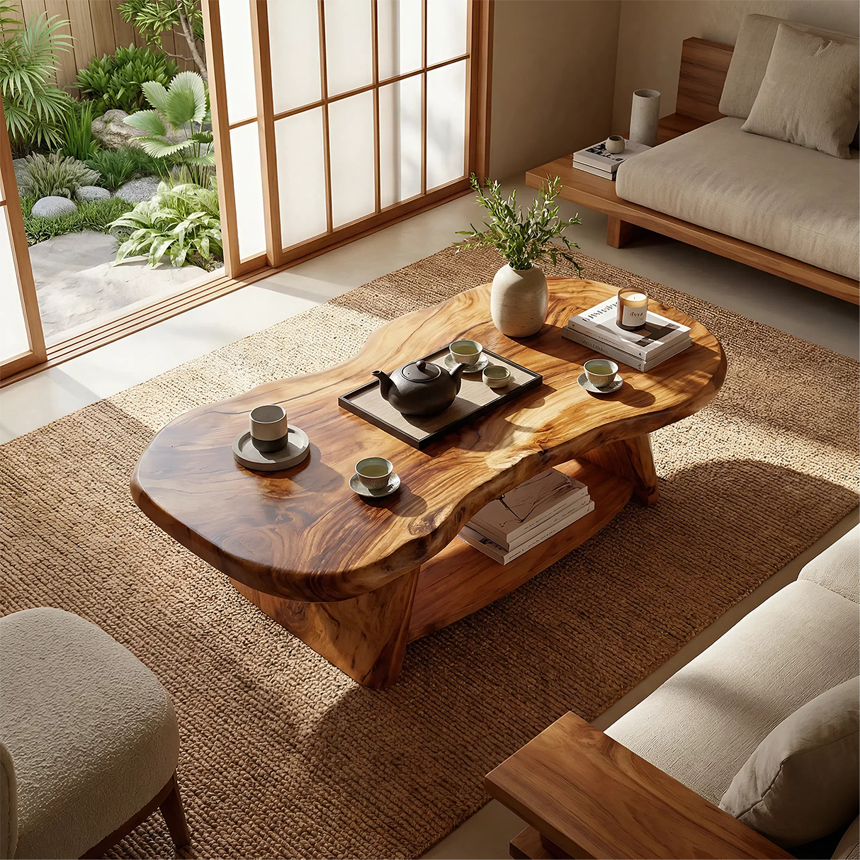 Modern Solid Wood Coffee Table For Living Roomdecor And Interior Design