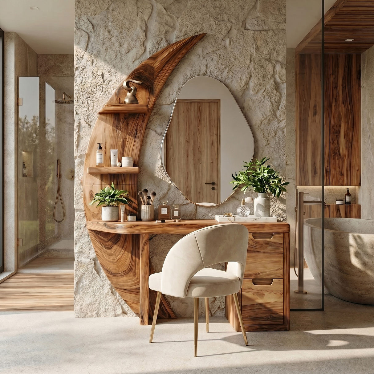 Scandinavian Vanity Desk Bedroom Walk In Closet Makeup Area
