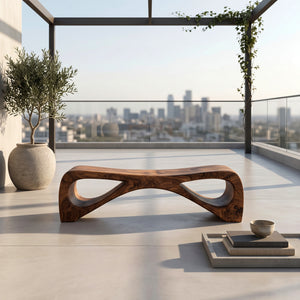 Organic Wooden Outdoor Bench For Landscape Garden