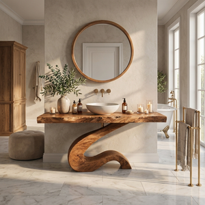 Luxury Bathroom Vanity With Organic S Curve Support For Bathroom