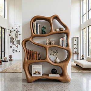 Organic Flow Bookcase For Cozy Reading Corner