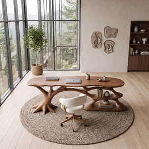 Handcrafted Open Shelf Desk Home Office Living Room