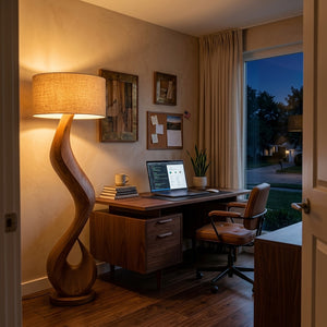 Modern Floor Lamp With Flowing Form For Living Room Corner