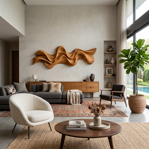 Modern Wavy Wall Art Sculpture For Living Room