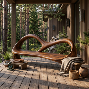 Freeform Sculptural Entryway Bench For Luxury Entryway