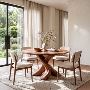 Modern Round Dining Table With Unique Base For Open Dining Space