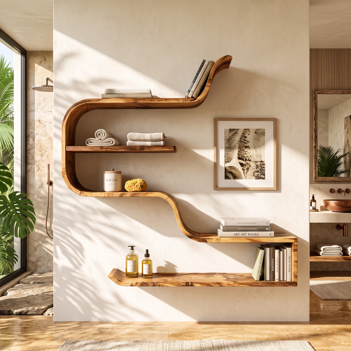 Handcrafted Wooden Entryway Organizer Shelf For Hallway Storage