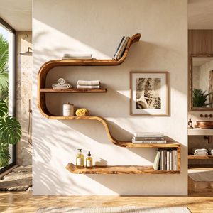 Handcrafted Wooden Entryway Organizer Shelf For Hallway Storage