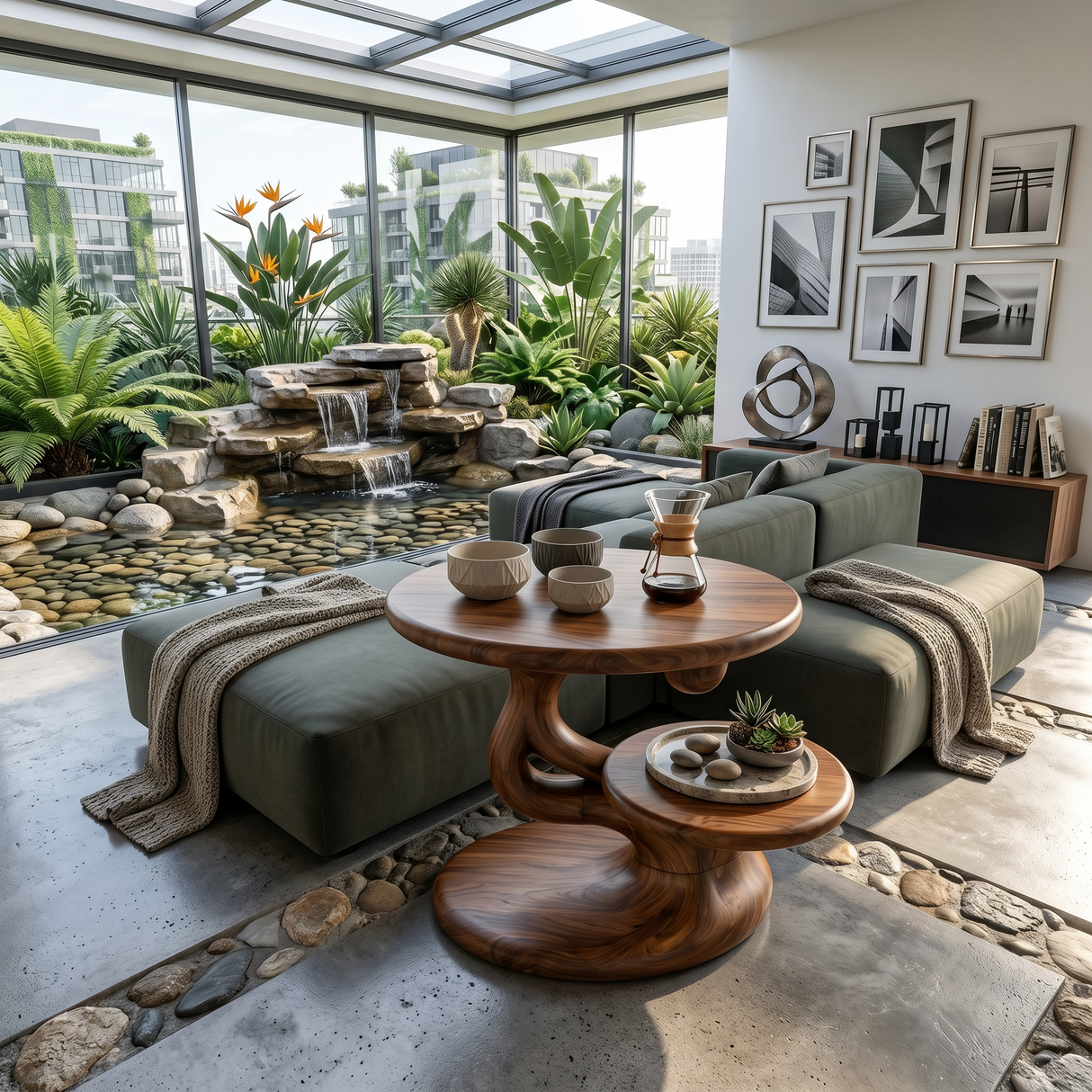 Contemporary Floating Side Table Mountain Retreat