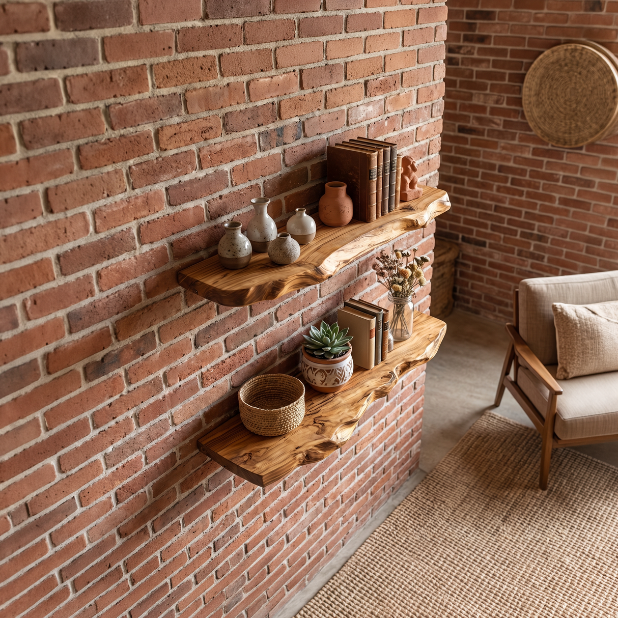 Farmhouse Wooden Floating Shelf For Living Room Holiday Decoration