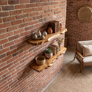 Farmhouse Wooden Floating Shelf For Living Room Holiday Decoration