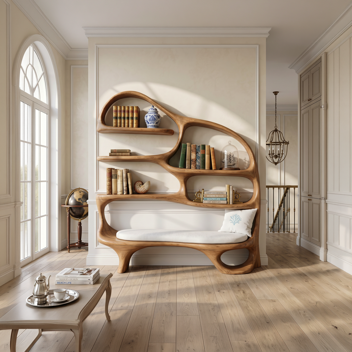 Modern Reading Nook Bookcase For Contemporary Living Room