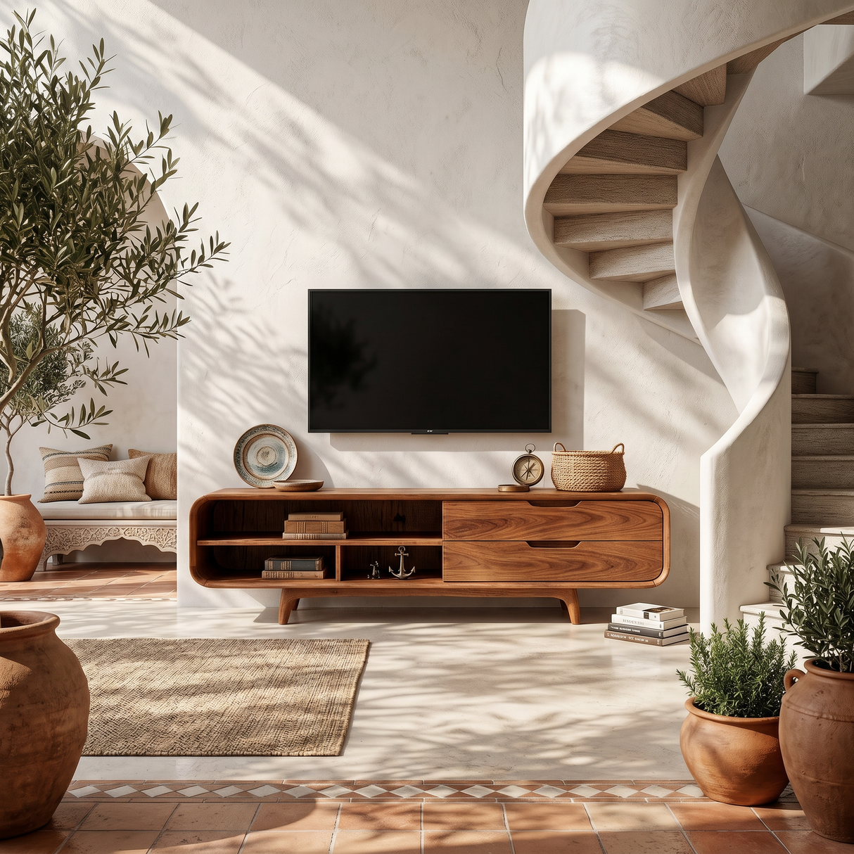 Luxury Walnut TV Cabinet For Elegant Master Suite