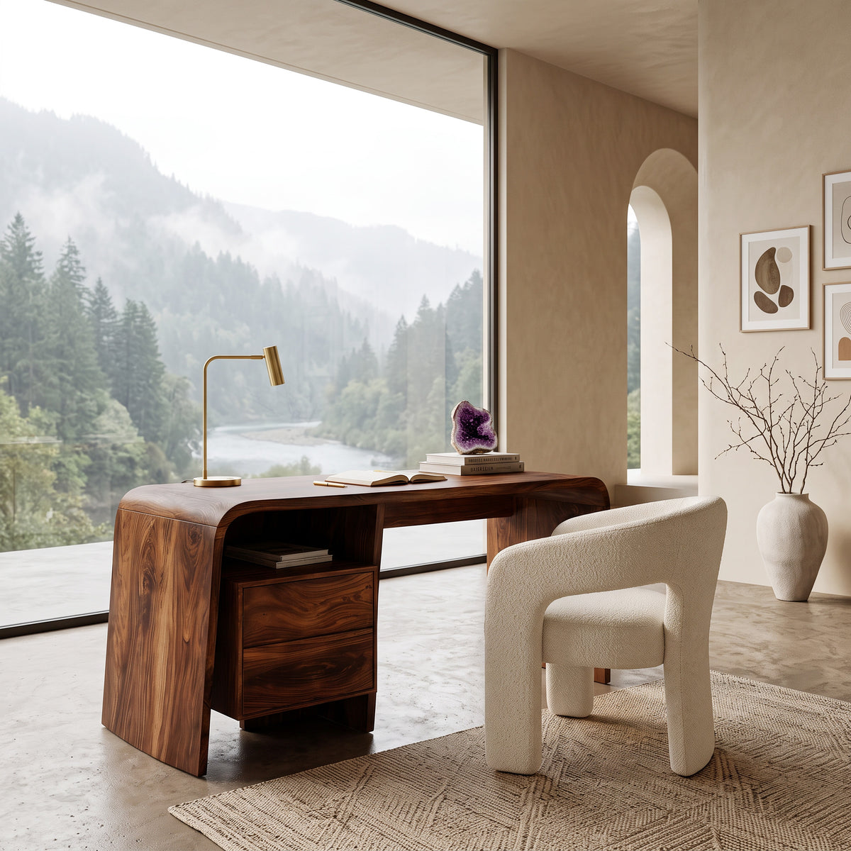 Modern Writing Desk With Drawers For Workspace