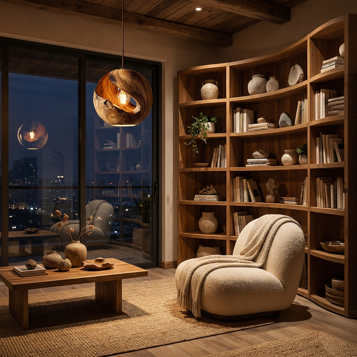 Japandi Accent Lamp Bedroom Nightstand Minimal Living Room Studio