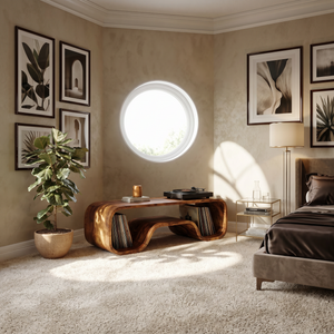 Organic Wave Turntable Stand Contemporary Living Room