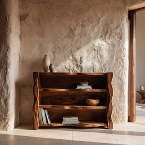 Organic Wavy Console Table With Three Tiers For Interior
