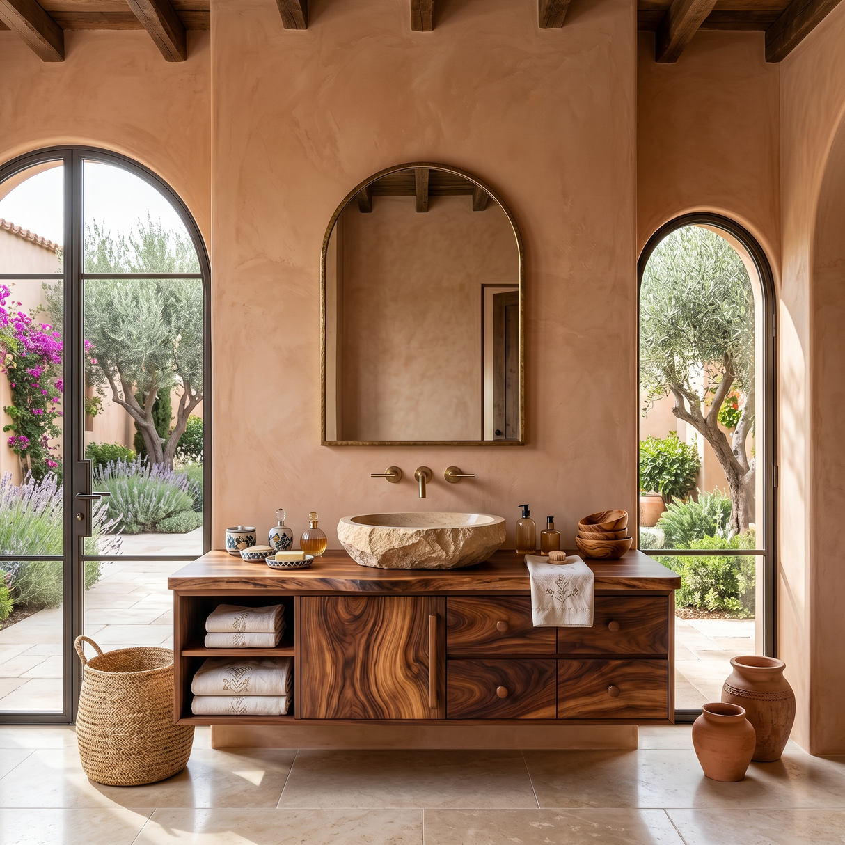 Mid Century Floating Vanity For Luxury Bathroom Interior