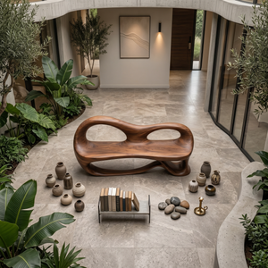 Organic Sculptural Bench For Luxury Entryway Decor