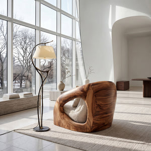 Contemporary Curved Armchair For Modern Living Room