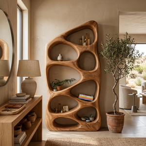 Modern Statement Sculptural Bookshelf For Living Room Style
