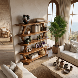 Modern Wooden Bookshelf With Storage Function For Living Room