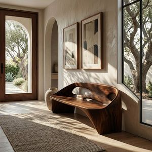 Japandi Natural Wood Bench For Living Room Furniture